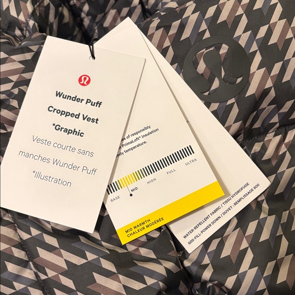 Lululemon Wunder Puff Cropped Vest *Graphic, Horizon Houndstooth Brown Multi, 6 - Picture 5 of 14